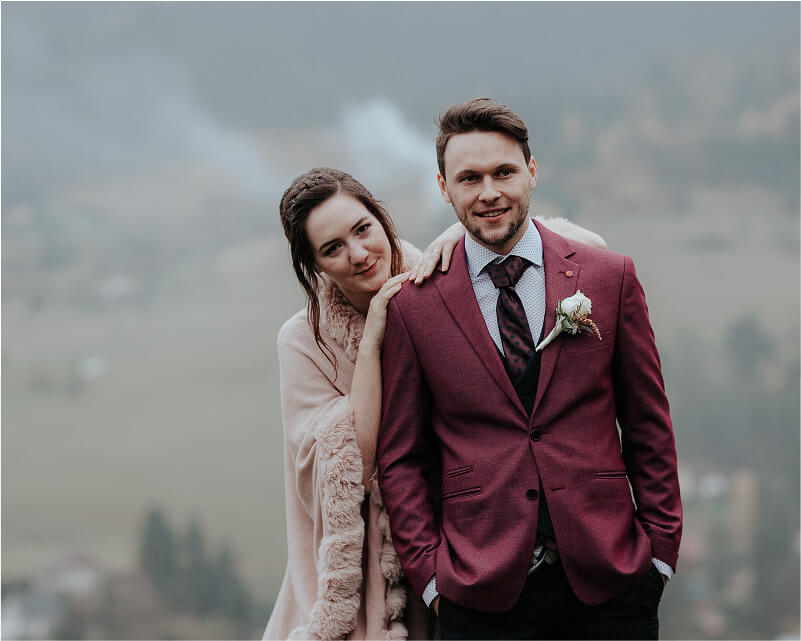 Petr and his wife on their wedding day