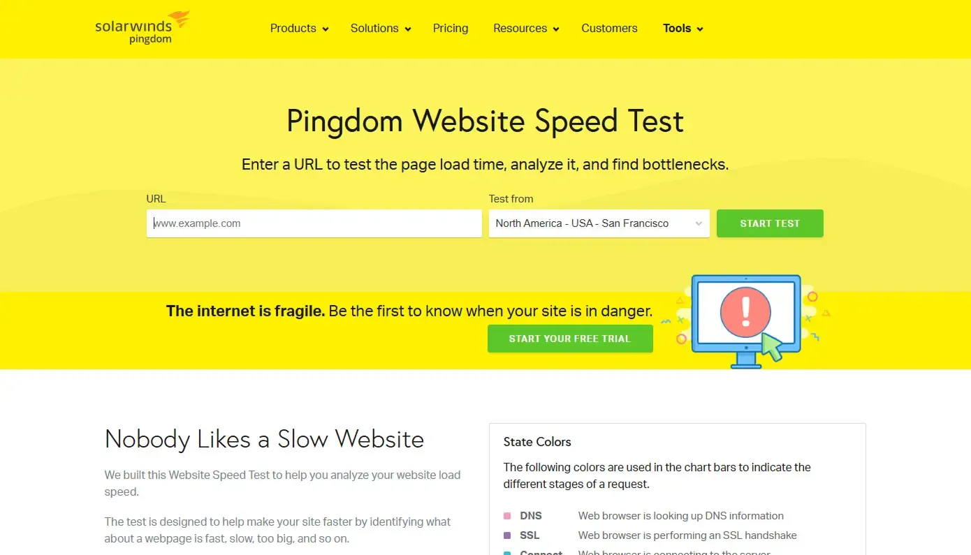Pingdom as alternative to Google Lighthouse